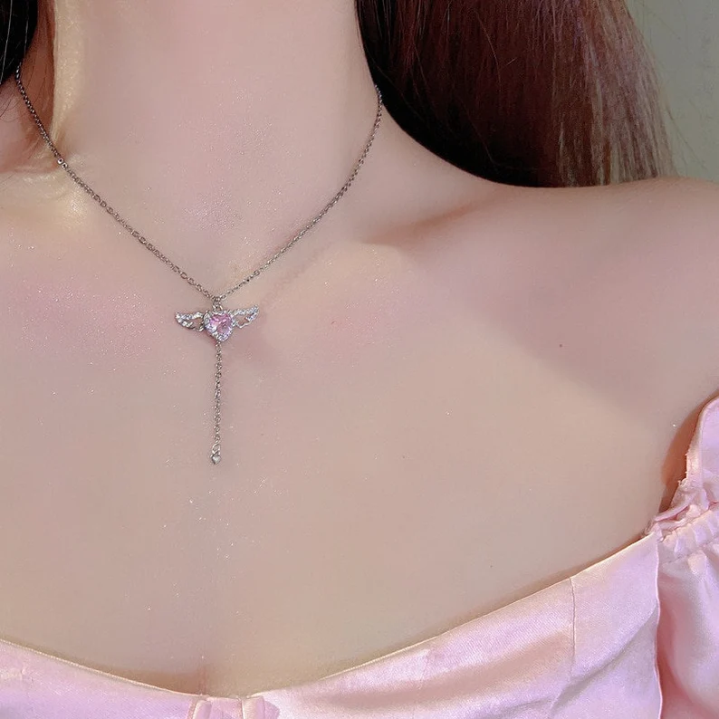 💐Mother's Day Pre-Sale💝 Angel Wing Crystal Necklace