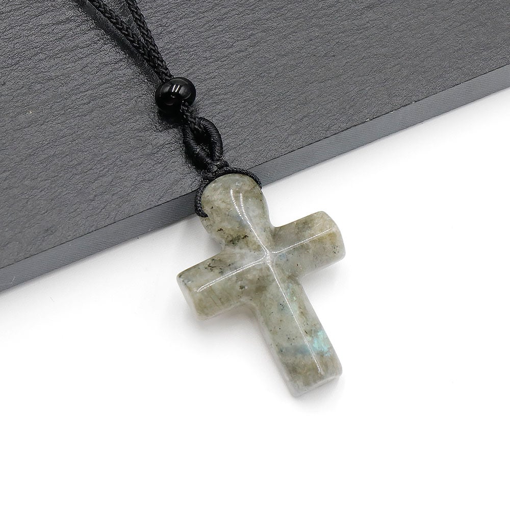 ✝️100% Handmade Natural Crystal Cross Necklace