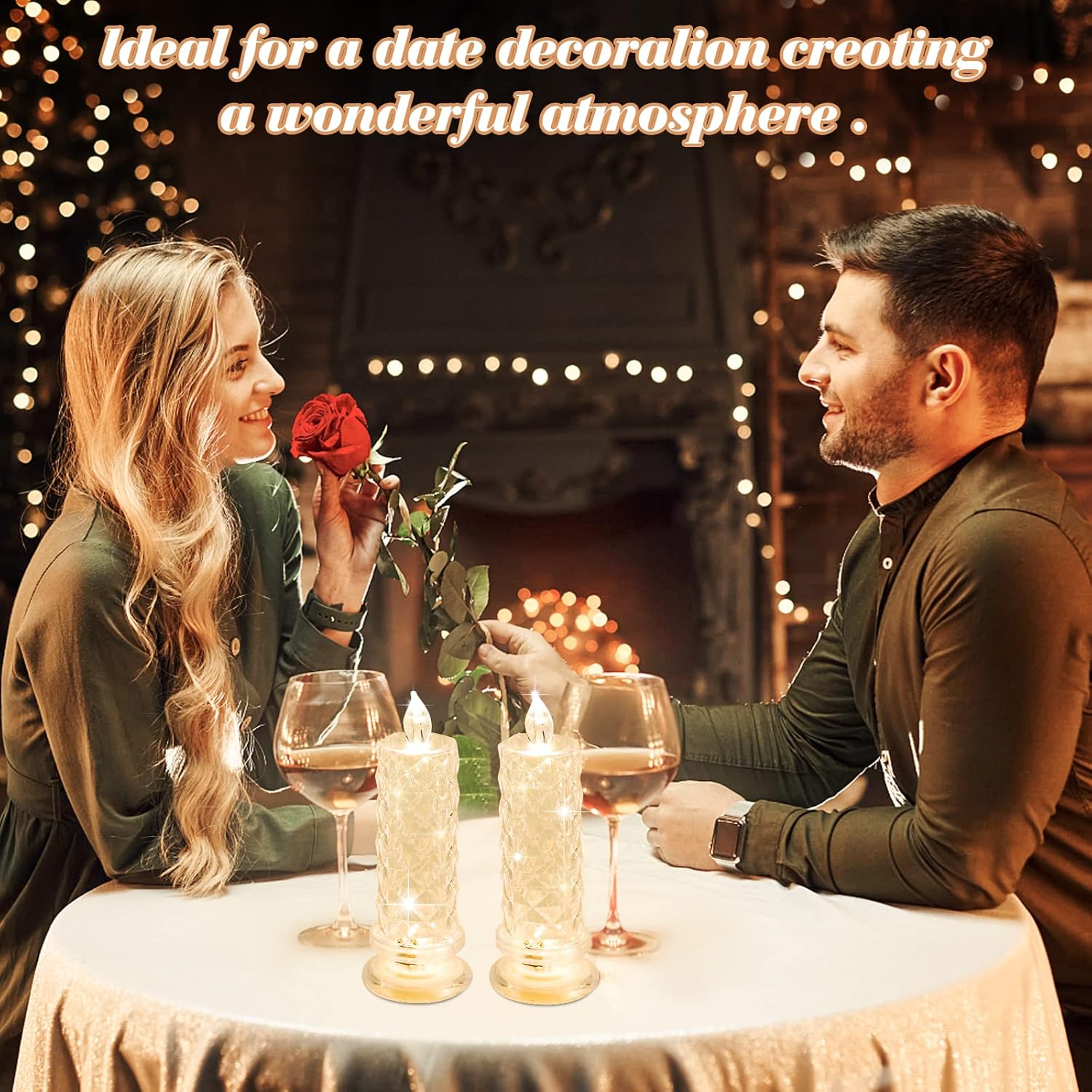 💥LAST DAY SALE 50% OFF💥Rose Shadow LED Flameless Candle Lights⚡BUY 2 GET 1 FREE