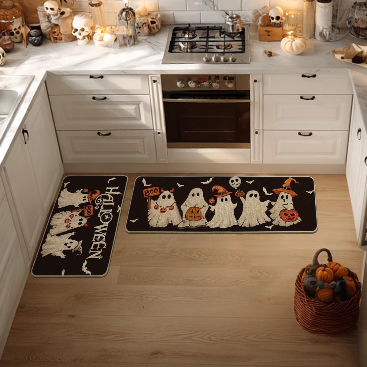 🎁TikTok Last Day Sale - 70% OFF🎉Halloween Kitchen Rugs Sets of 2🎃