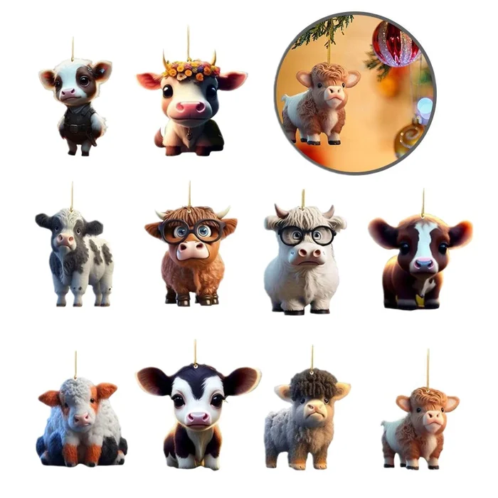 (🎄EARLY CHRISTMAS SALE - 50% OFF) 🎁Cartoon Cow Decorative Ornament