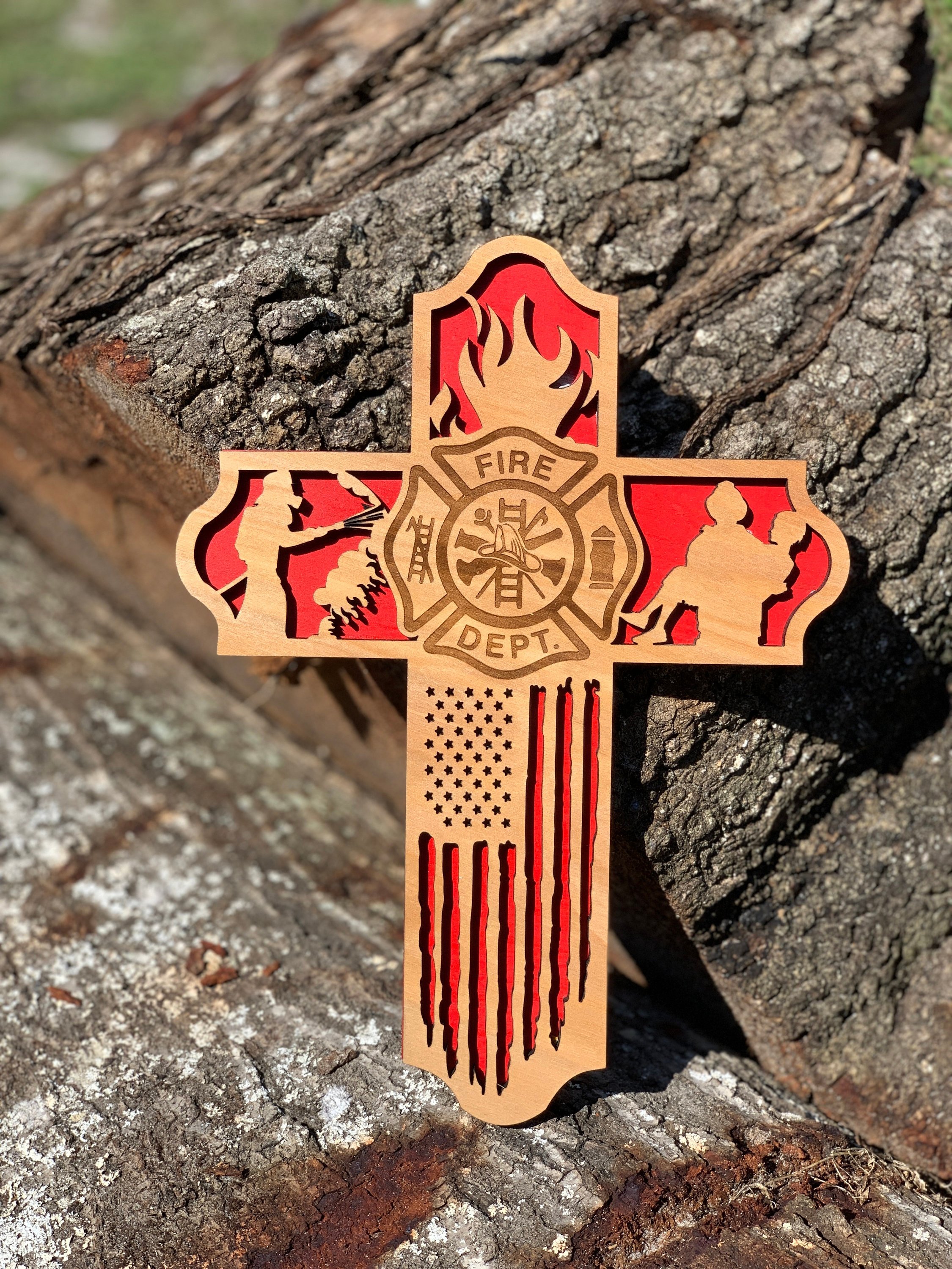 🎁Best Gift for firefighter | wooden Cross, first responder