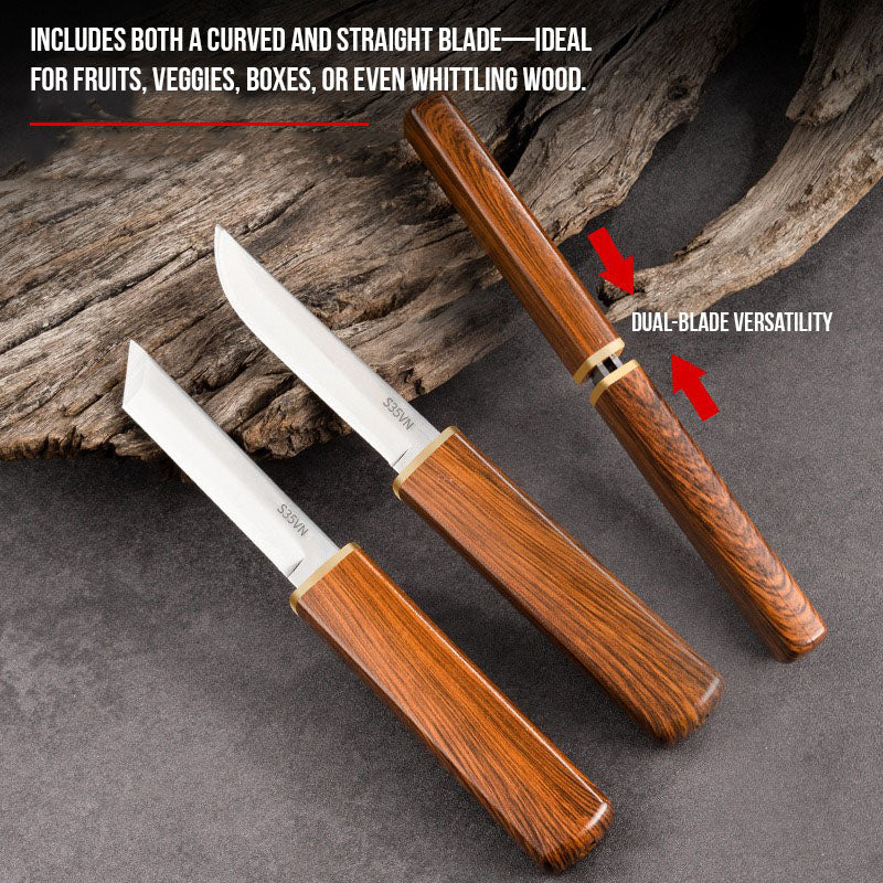 Handmade Portable 2 In 1 Double Blades Knife