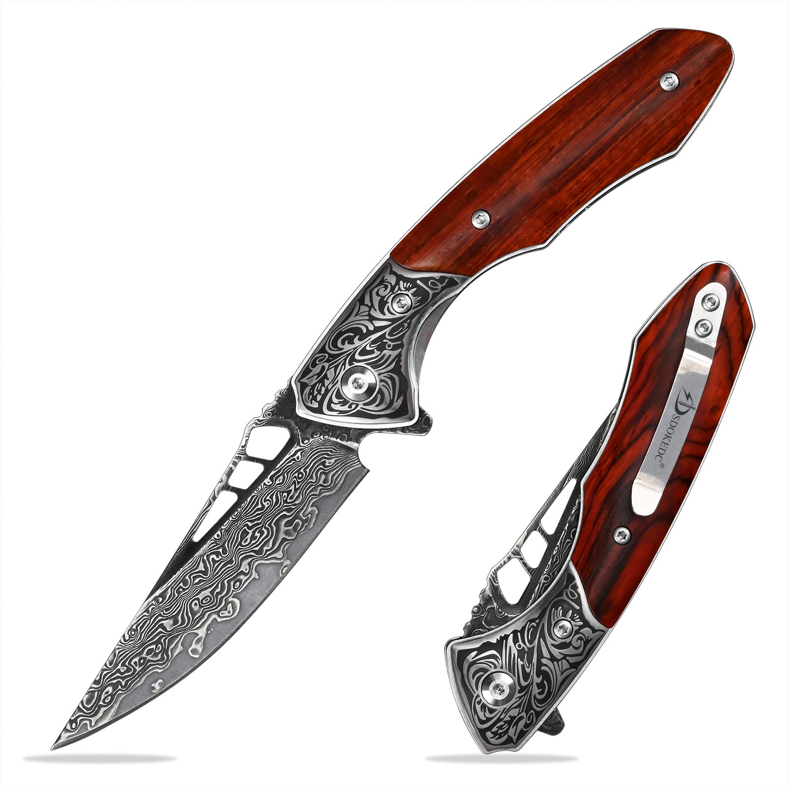 🌌 VG10 Damascus Steel Folding Knife