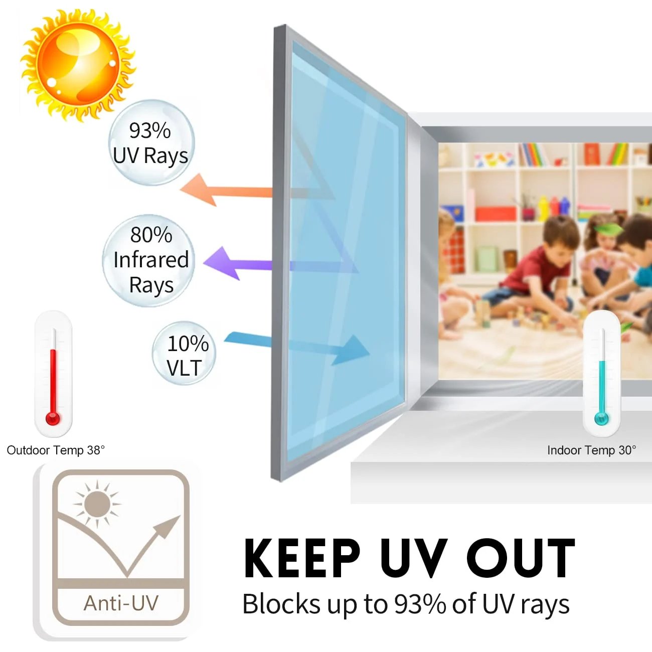 Tiktok Summer Sale🎉Privacy Sun Blocking Anti UV Reflective Window Film