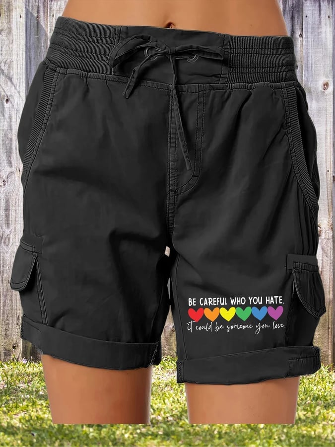 Women's gay month design pocket stitched baggy slacks