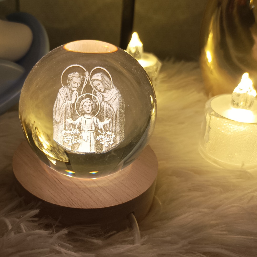 🎁 Hot Sale-3D Laser Engraving Crystal Ball Faithlight