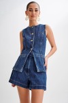 🔥Last Day Promotion 50% OFF🔥Sleeveless High Waist Denim Suit