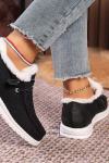 Women's round-toe lace-up plus velvet warm furry women's shoes