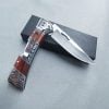 🔪 Folding EDC Pocket Knife – Classic Wood Handle
