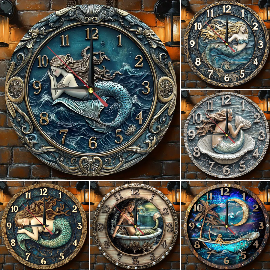 Vintage Mermaid Wall Clock