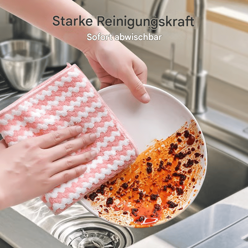 🔥 Mikrofaser-Reinigungstuch, superweiche, saugfähige Geschirrtücher, Lappen zum Geschirrspülen