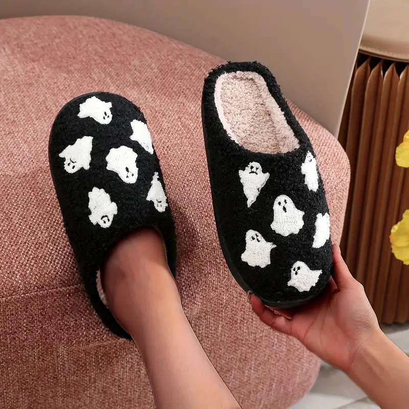 Halloween cute ghost print slippers 100% cotton