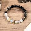 Triple Moon Protection Bracelet – Moonstone, Black Obsidian, Blue Tiger’s Eye, Hematite & Tourmalinated Quartz