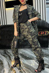 Women's Lapel Camouflage Casual Suit