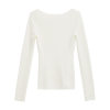 Love and Nancy 13 Lines 2023 Spring Original Women's Clothing Korean Style off-Neck Extrafine Wool Bottoming Shirt 21296