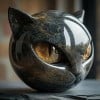 🎁TikTok Last Day Sale - 70% OFF🐱Luxury Black Cat Sculpture - Hand-Carved Glossy Non-Electric Decor