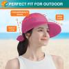 SUN CUBE Women Sun Hat for Outdoor UV Protection, Wide Brim Sun Hat Ponytail, Convertible Zip-Off Beach Hat Visor