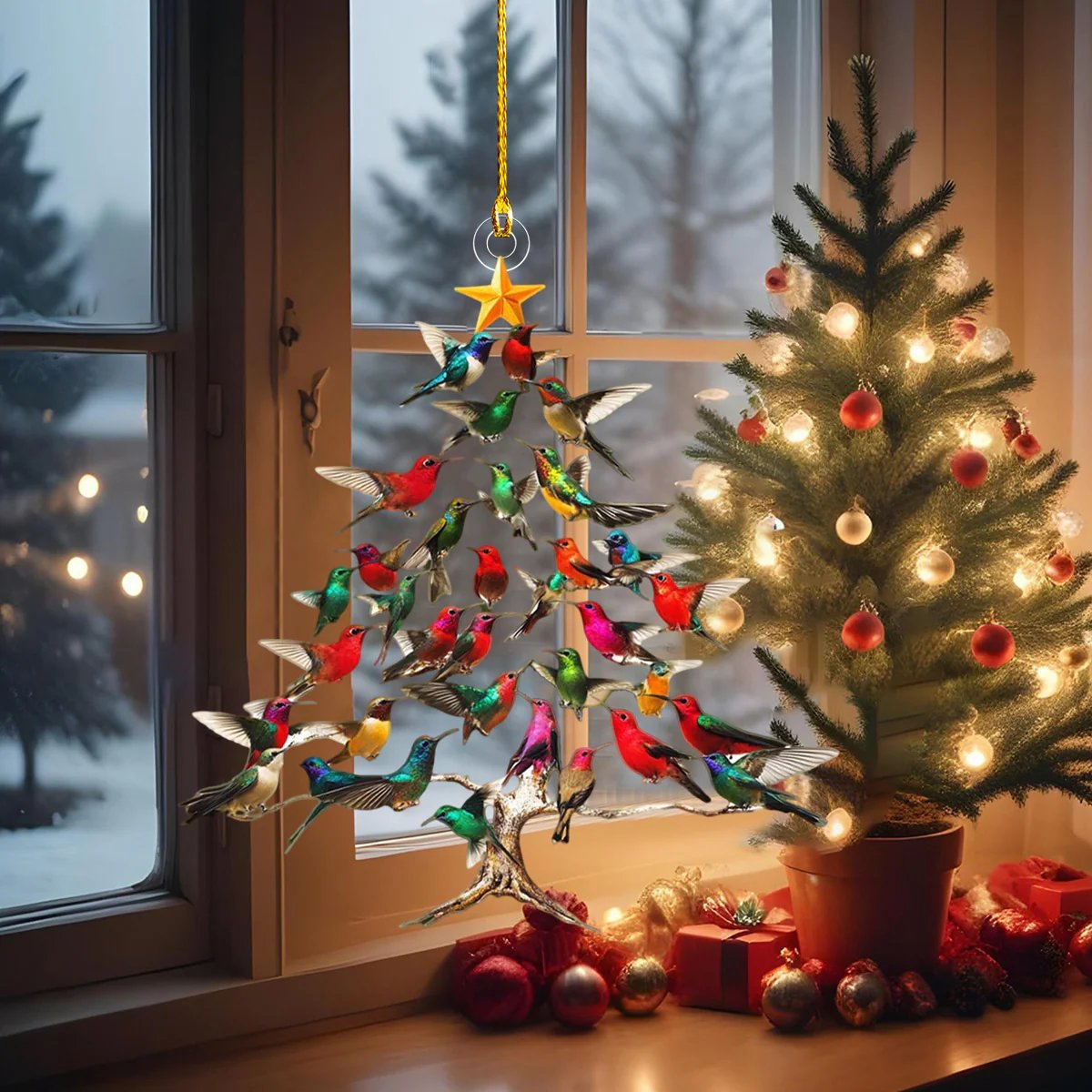 🔥🐦🎄Hummingbird Christmas Ornament✨