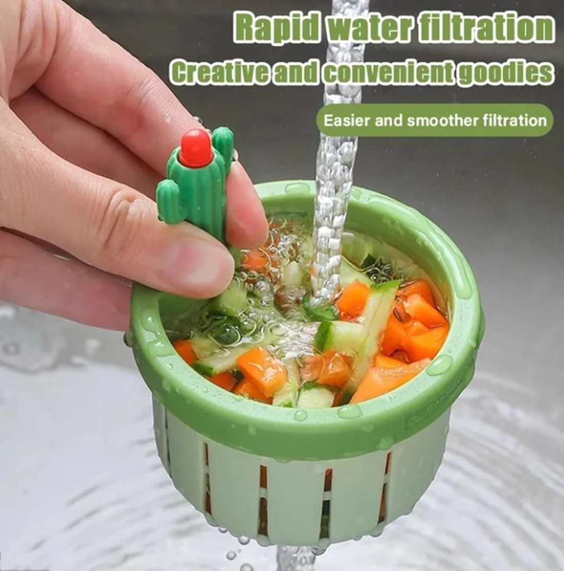 🔥LAST DAY 50% OFF🔥Press Cactus Kitchen Sink Strainer