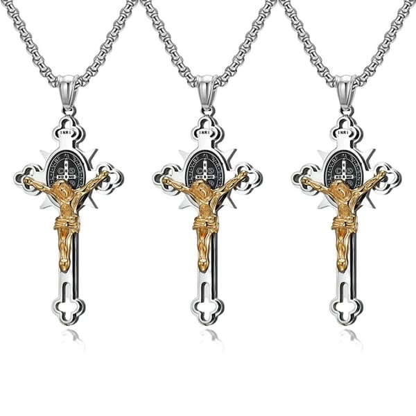 🔥ST.Benedict Protection Cross Power Pendant Necklace
