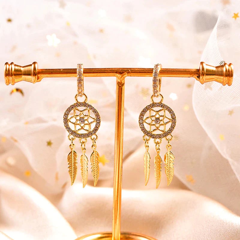 💖Valentine's Day Sale - 50%🎁 Dreamcatcher Golden Earrings