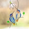 🌱🌱Hummingbird stained glass window hangings Fathers Day gifts Custom stained glass bird suncatcher