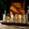 Gold Rim Old Fashioned Whiskey Glass