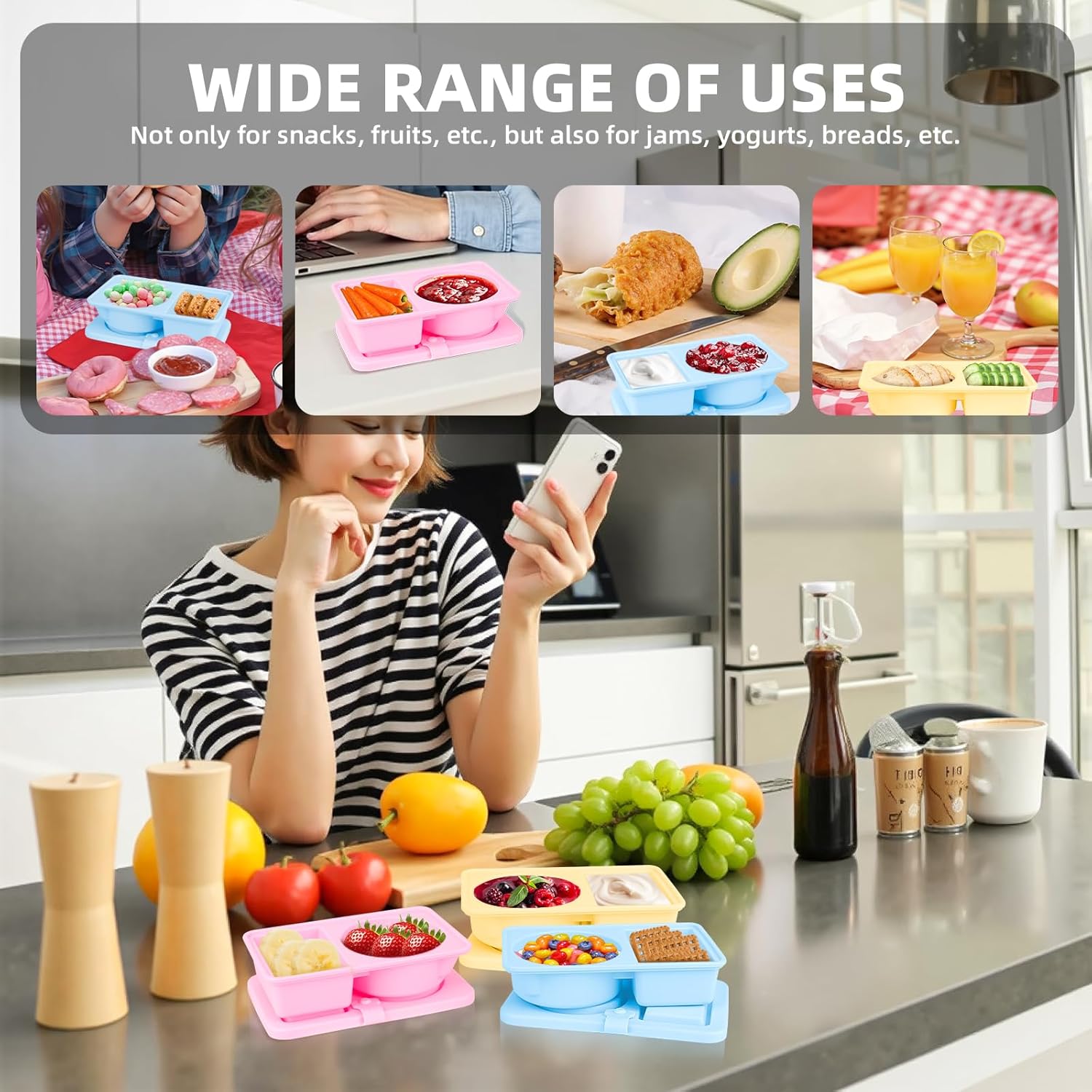 💥LAST DAY SALE 50% OFF💥Silicone Reusable Snack Containers