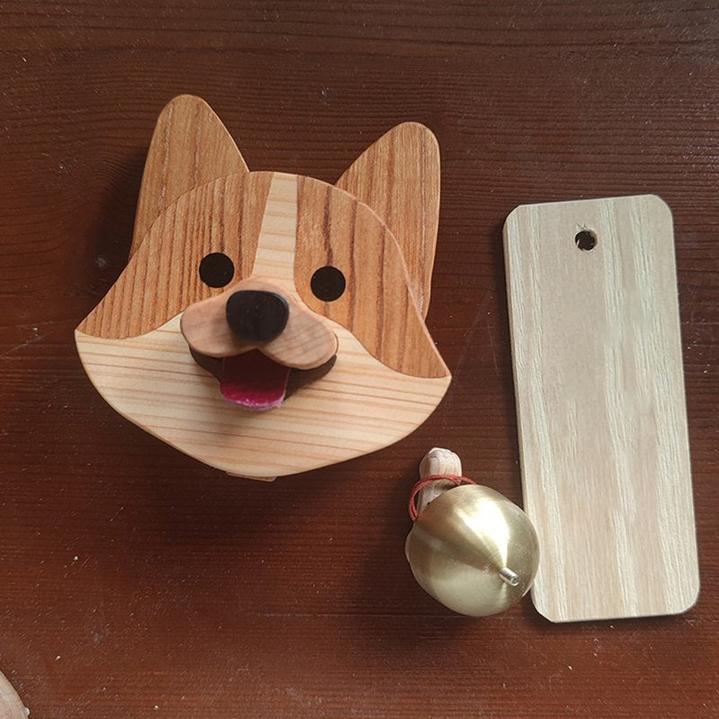 🔔Handmade Wooden Shiba Inu Doorbell