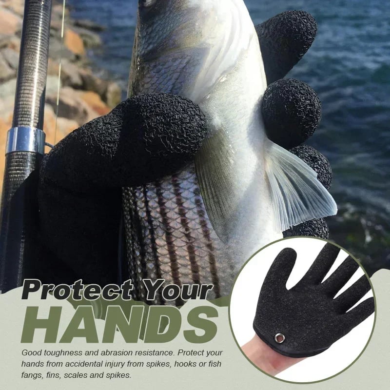 🔥(LAST Day Sale- 50% OFF) 🧤Essential protective non-slip gloves for fishermen with magnet release