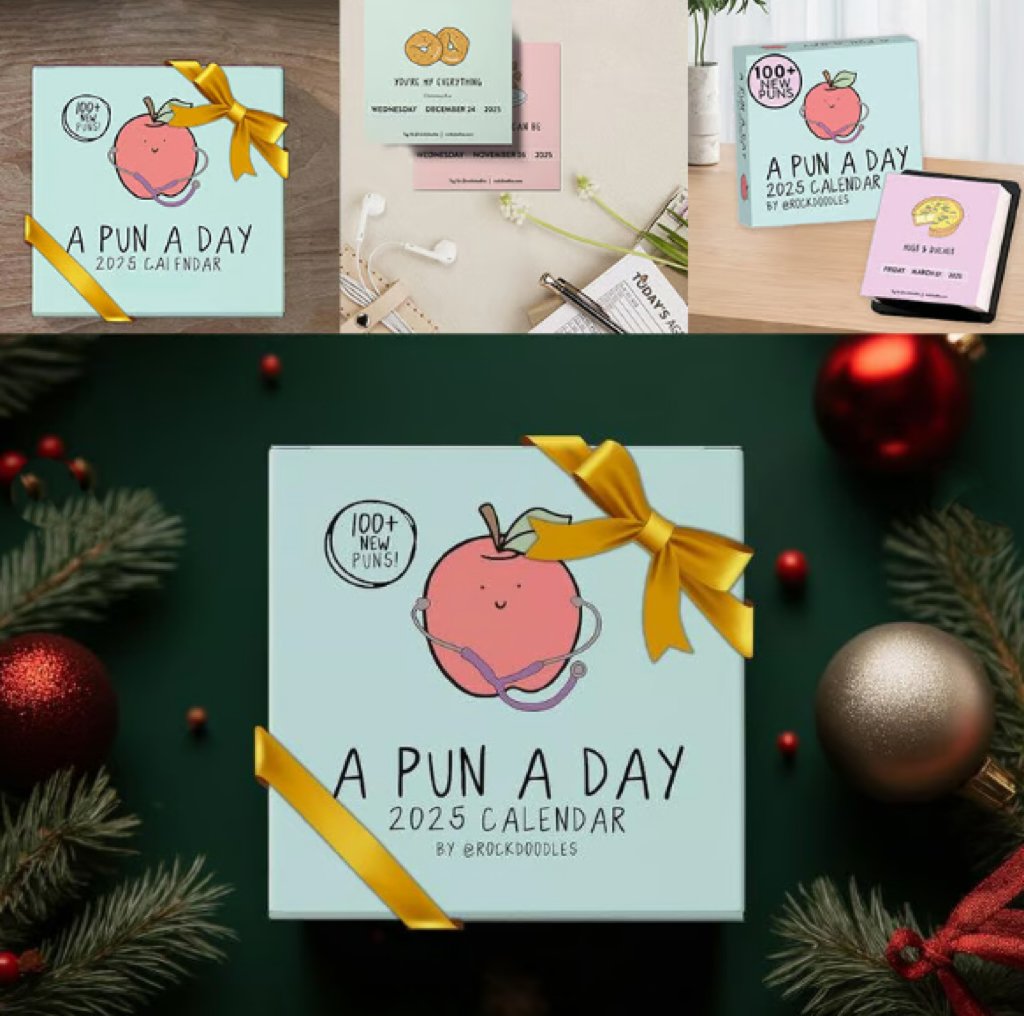 🎄TikTok Christmas Sale - 80% OFF✨2025 A Pun A Day Desktop Calendar🗓️🍑