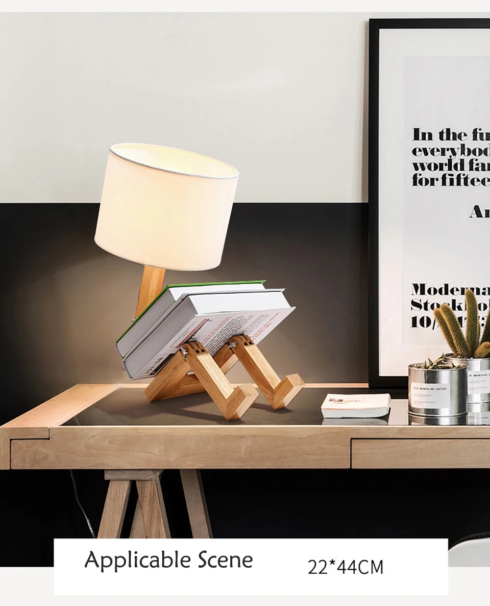 💥LAST DAY SALE 50% OFF💥Wooden Robot Shape Table Lamp