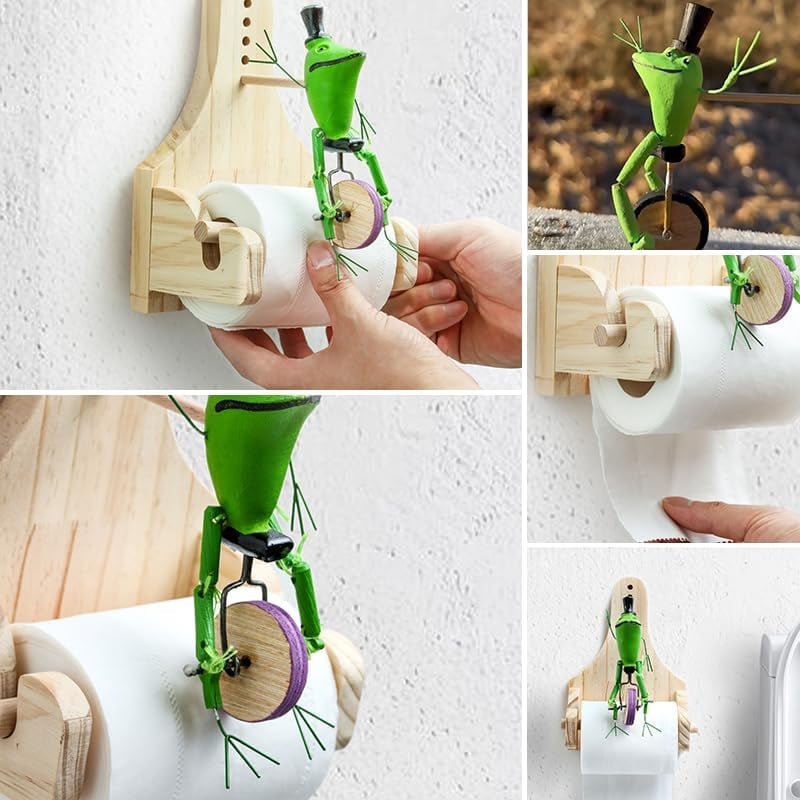 💥LAST DAY SALE 50% OFF💥Frog Ride Bicycle Toilet Paper Holder