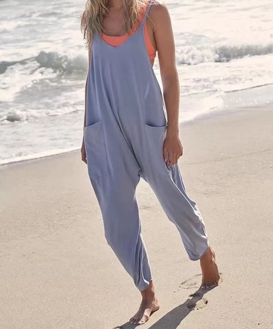 (Last Day Promo - 70% OFF)Wide Leg Jumpsuit with Pockets (Buy 2 Free Shipping)