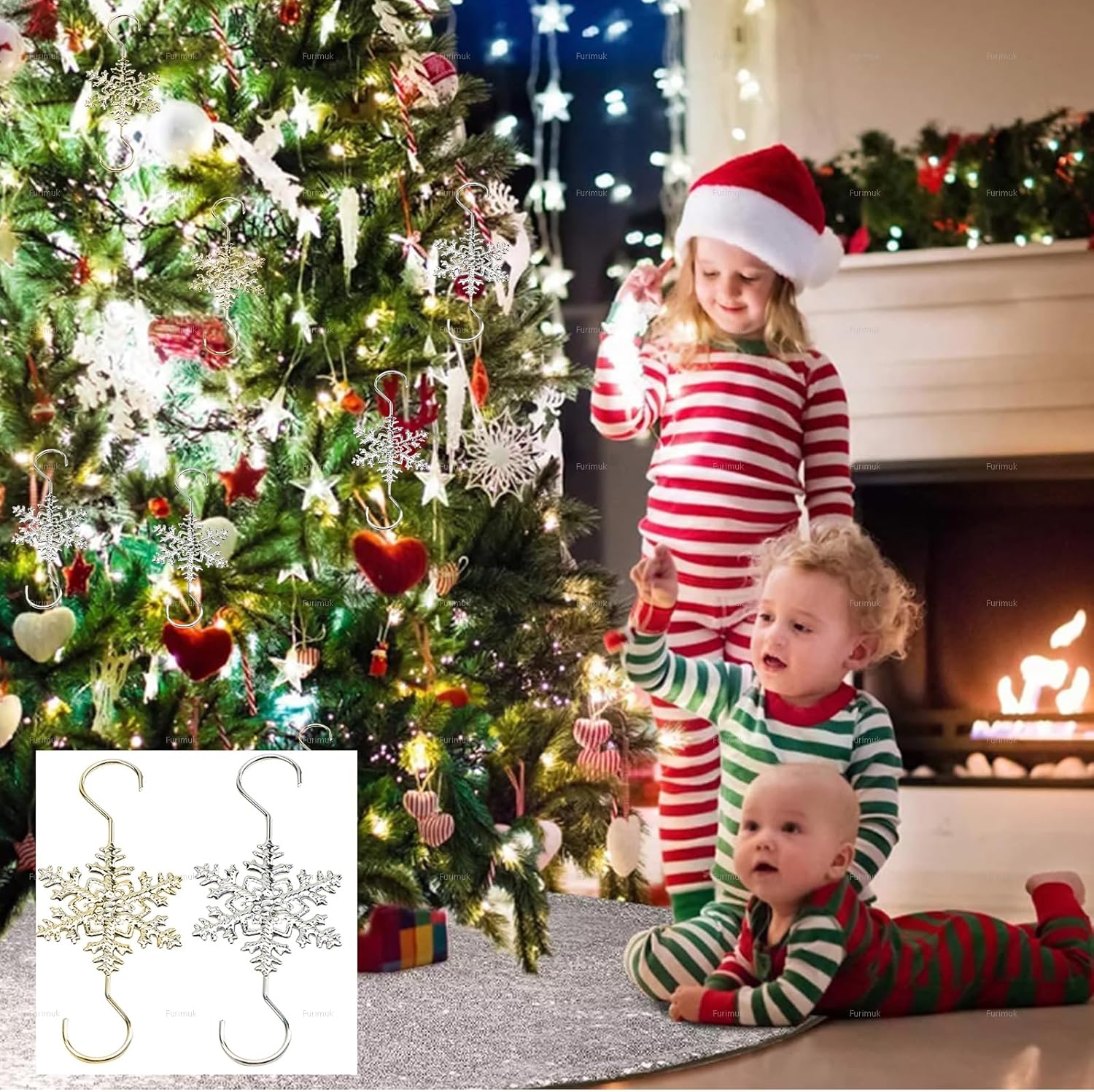 💥LAST DAY SALE 50% OFF💥Christmas S-Hooks with Snowflake(20pcs)