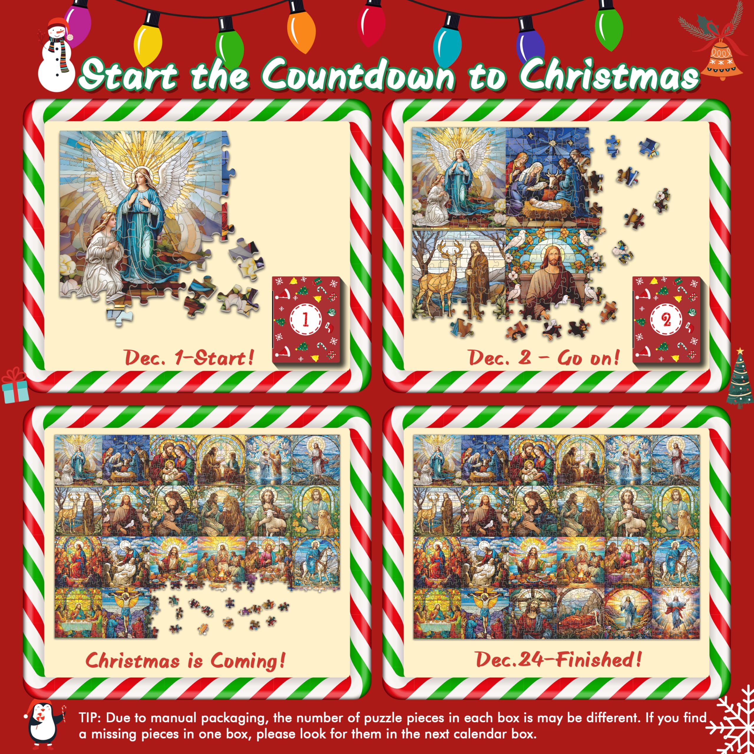 ✝️Life of Jesus Christmas Advent Calendar Jigsaw Puzzle 1000 Pieces🎅