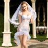 SHEMESIX Ladies Sexy Wedding Dress Uniform Cosplay Lingerie Set Transparent Lace Set - NY-05