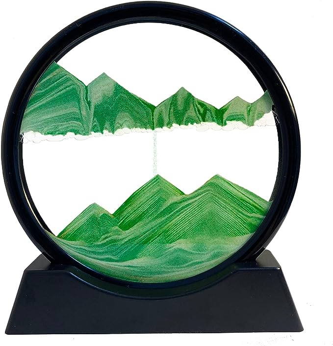 Round glass frame 3D deep sea sandscape art decoration