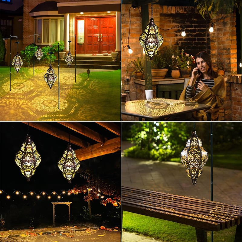 Hanging Solar Moroccan Lantern Outdoor Decoration