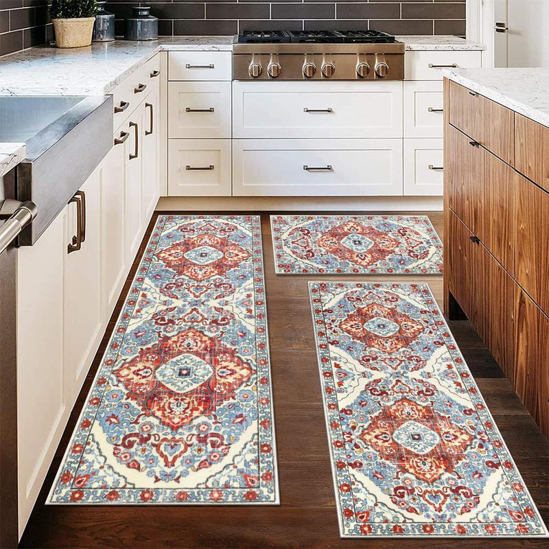 🎁TikTok Last Day Sale - 70% OFF🔥Boho Washable Kitchen Rugs Sets of 3 - Non Slip Kitchen Rugs