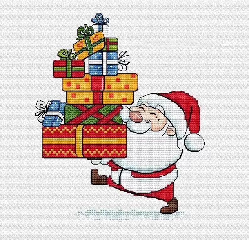 🔥Hot Sale 50% OFF-DIY Santa Cross Stitch Pattern Kit 🎄🧵