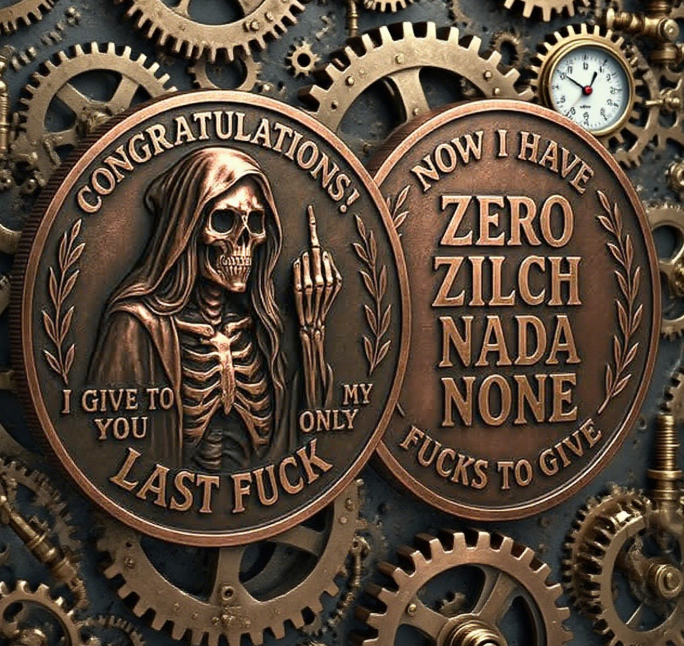 💥🎉Last Fuck to Give Challenge Coin