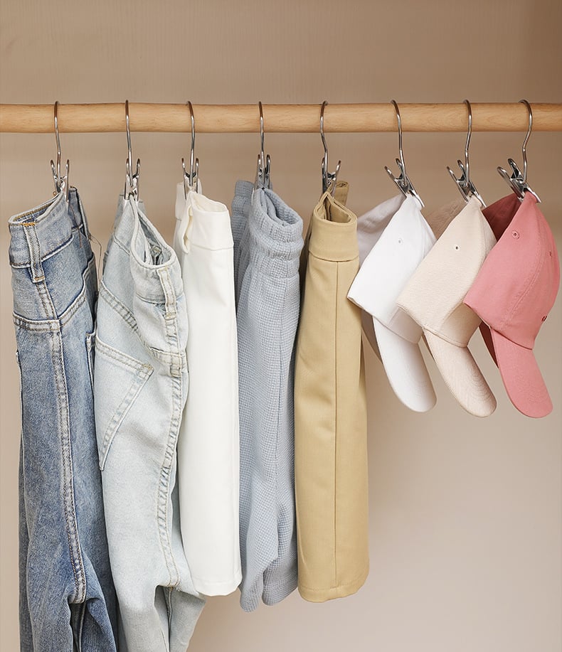 【🔥The 2023 The best closet helper-49% OFF】Anti-Rust Clip-Space Saving Clothespin Hook