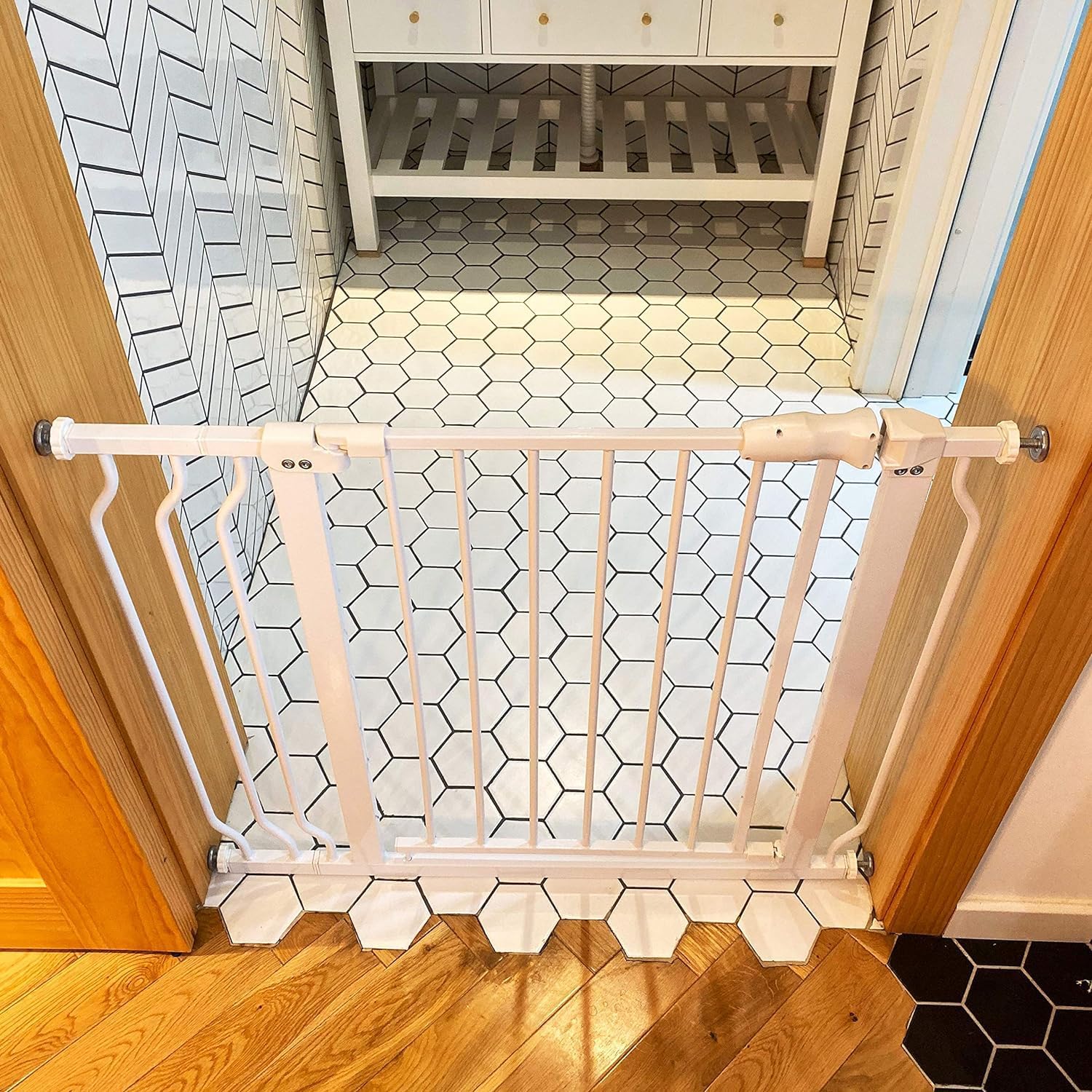 BalanceFrom Easy Walk-Thru Safety Gate for Doorways and Stairways with Auto-Close/Hold-Open Features, 30-Inch Tall, Fits 29.1 - 33.8 Inch Openings, Graphite