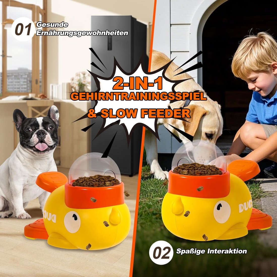 😺Heißer Verkauf - 49% Rabatt🐶Katzen & Hunde, vereint im Spaß!----Interaktives Slow Feeder Spielzeug