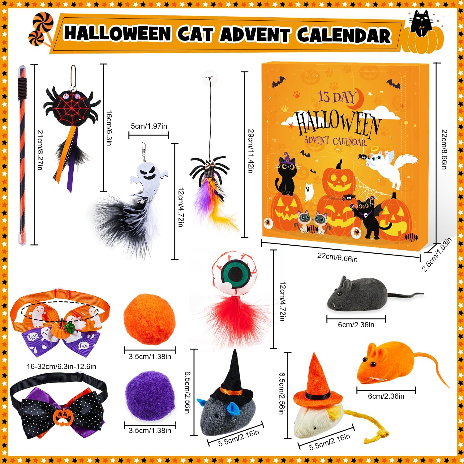 🔥HOT SALE-Spooktacular 13-Day Halloween Countdown for Your Feline!