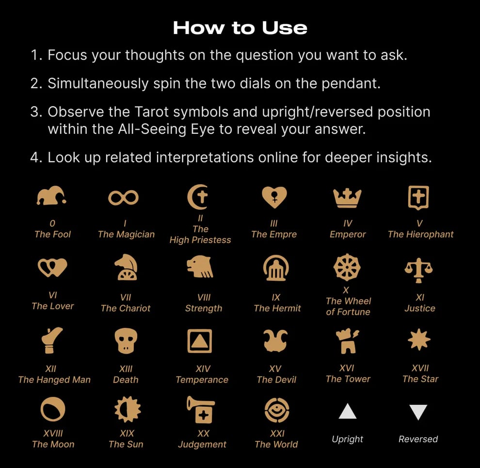 Last Day Promotion 70% OFF - 👁️‍🗨️Handmade Tarot Vision Pendant: Connect to Cosmic Wisdom Anytime (❤Cheat Sheet Included)
