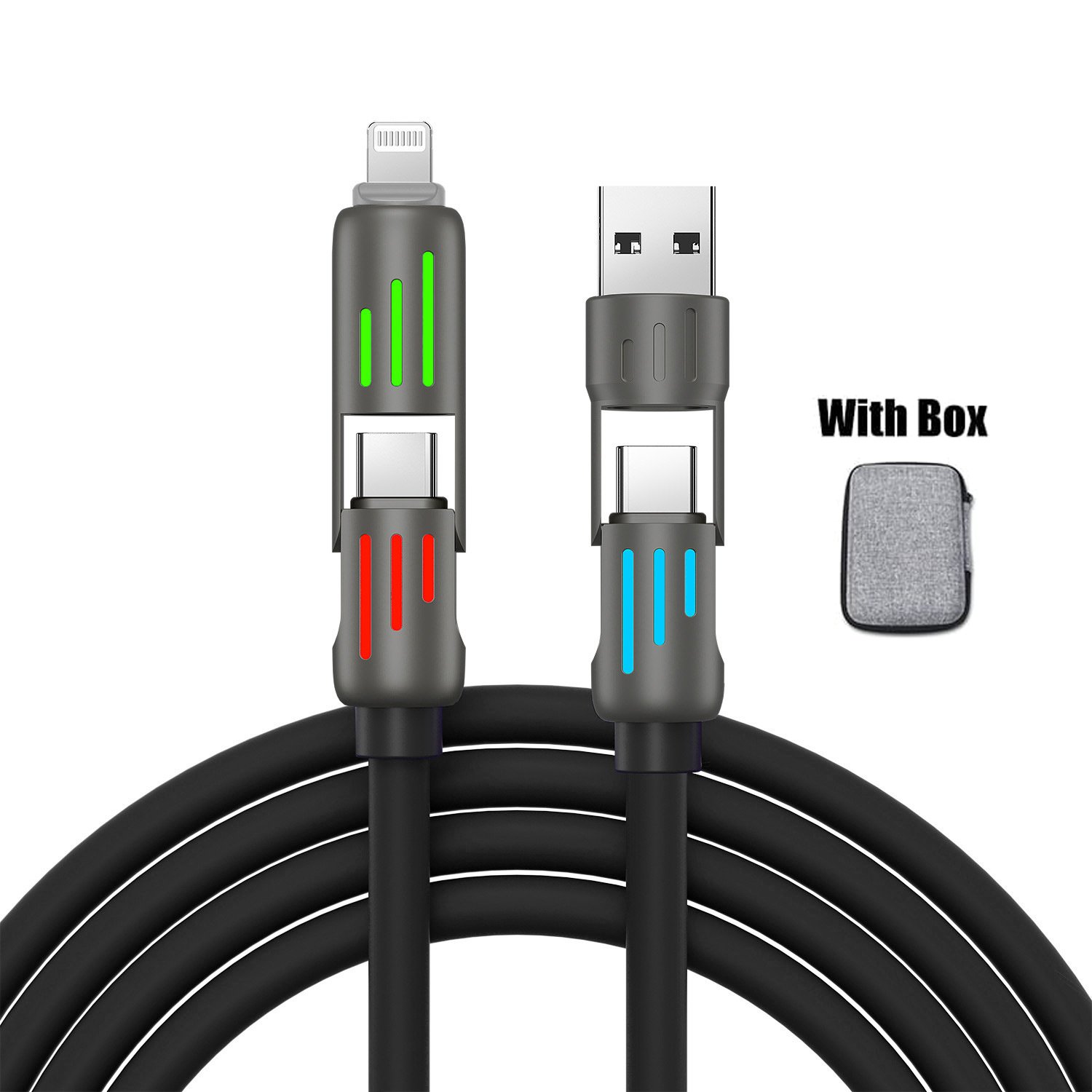 🔥Kaufen Sie 2 und erhalten Sie 1 gratis⚡4-in-1-USB-Ladekabel, Schnellladung MAX 60 W
