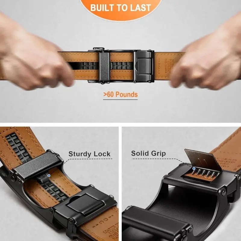 🔥Father's Day Sale 49% OFF - Leather Ratchet Belt With Adjustable Buckle